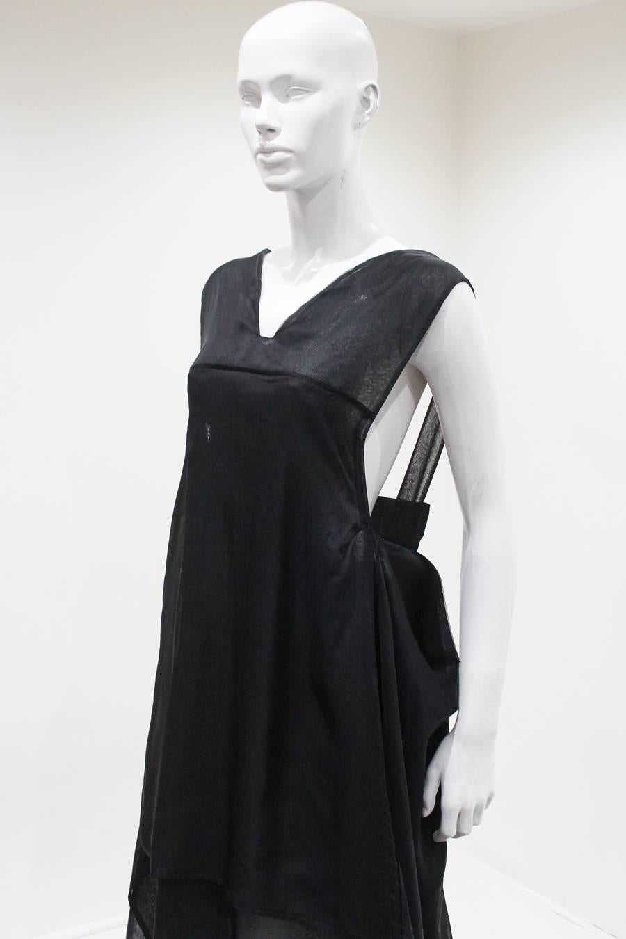 Yves Saint Laurent by Tom Ford black silk organza evening gown, c. 2002 For Sale 1