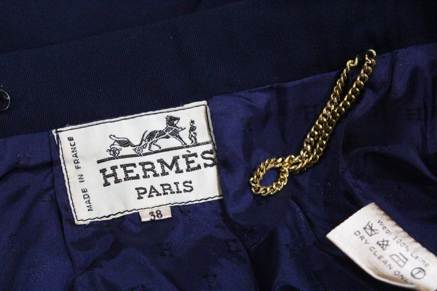 Hermes pleated skirt and silk blouse ensemble, c. 1970s 2