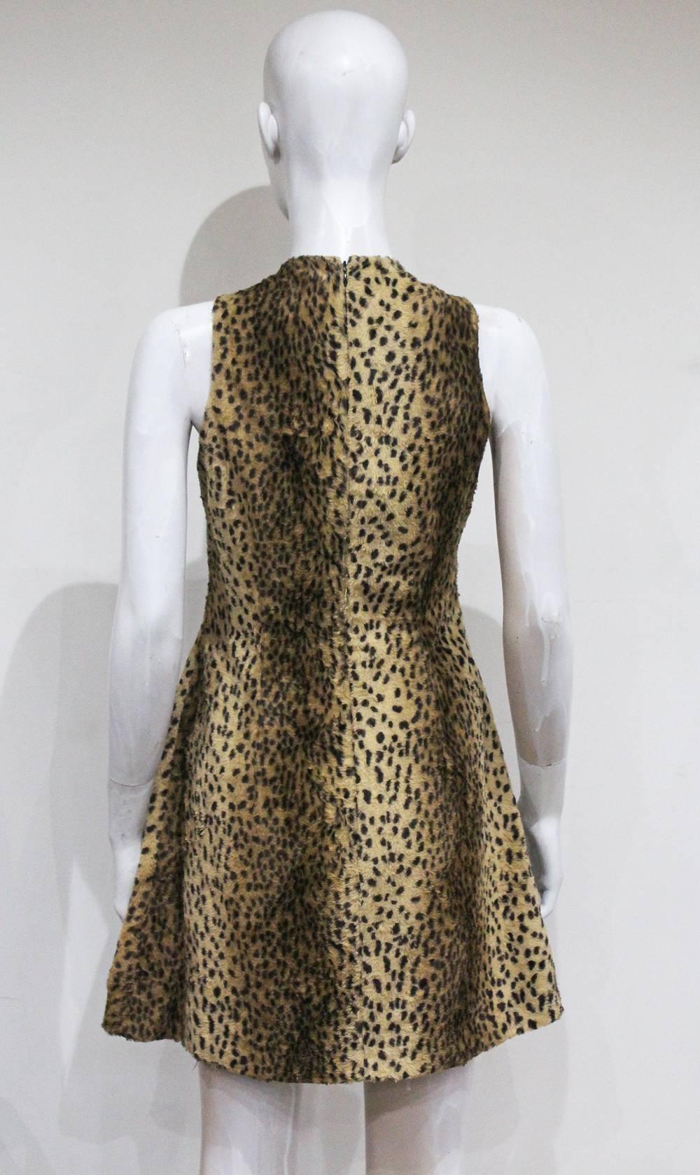 Gianni Versace cheetah print faux fur jacket and dress ensemble, c. 1990s  For Sale 1