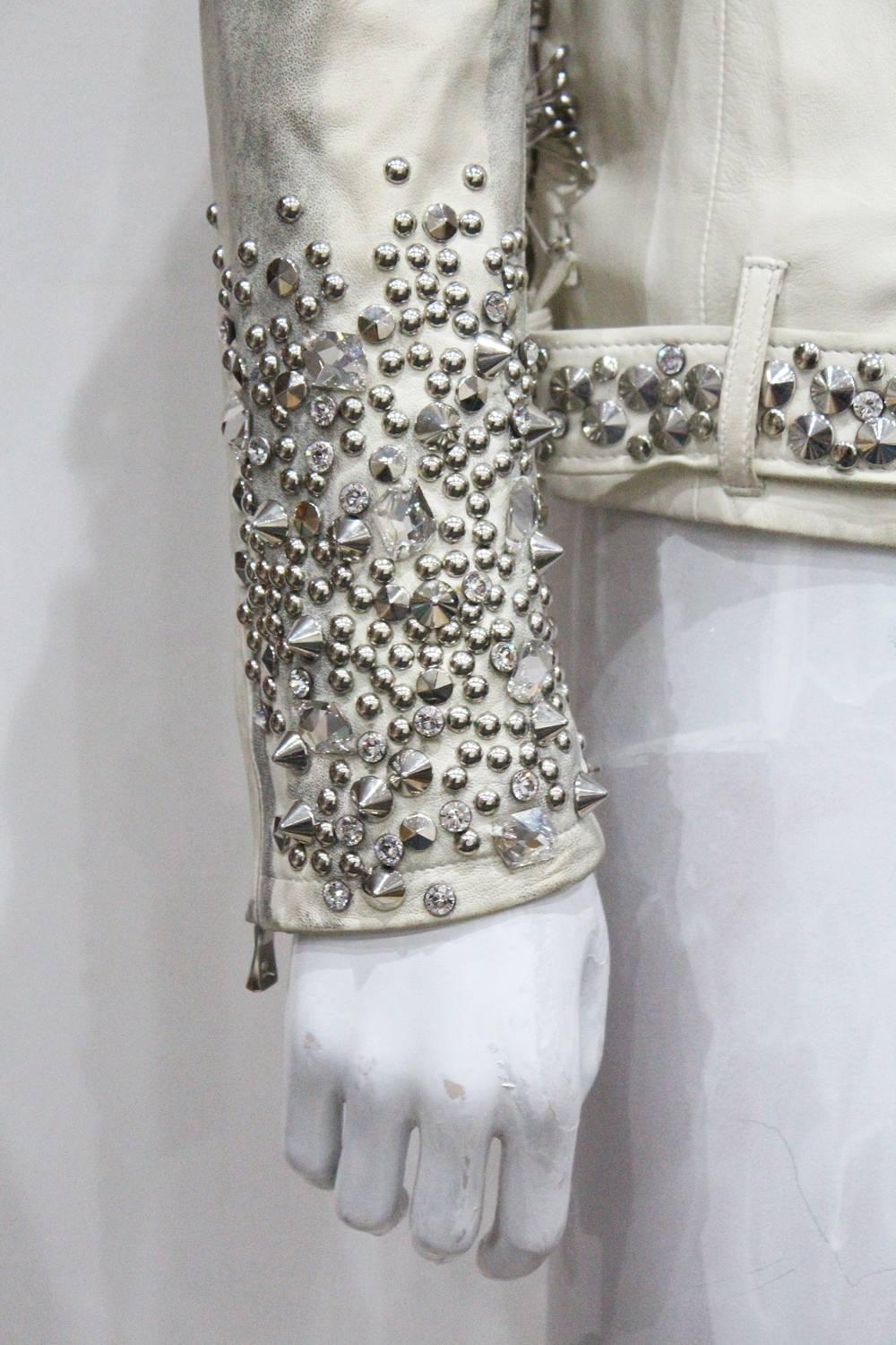 Balmain by Christophe Decarnin Nietenbesetzte Bikerjacke aus Leder:: c. 2011 1