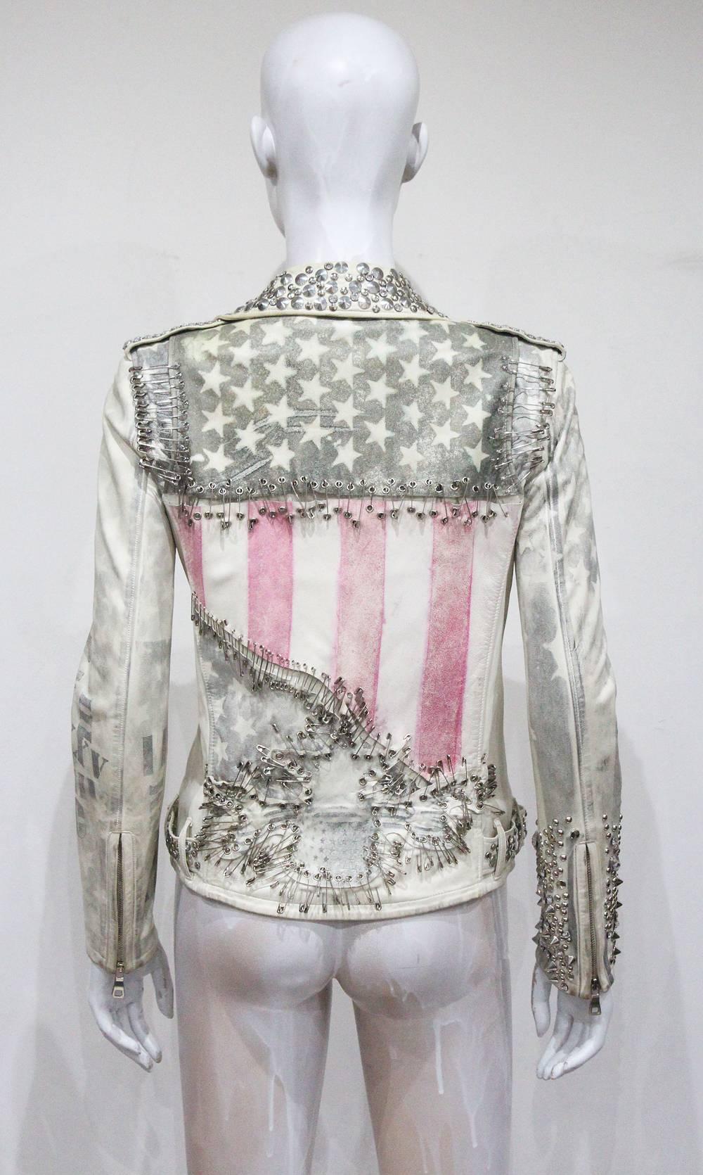 Balmain by Christophe Decarnin Nietenbesetzte Bikerjacke aus Leder:: c. 2011 3
