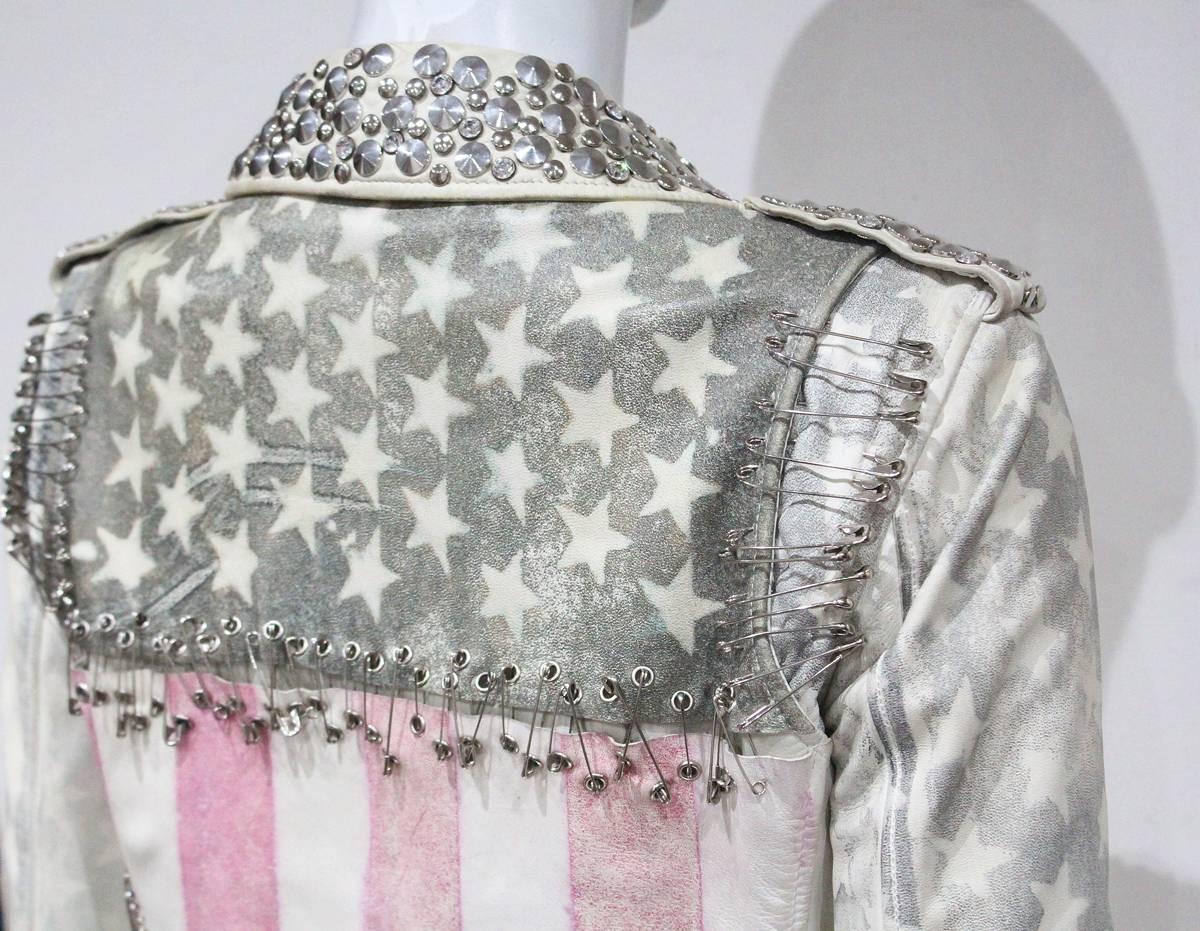 Balmain by Christophe Decarnin Nietenbesetzte Bikerjacke aus Leder:: c. 2011 2