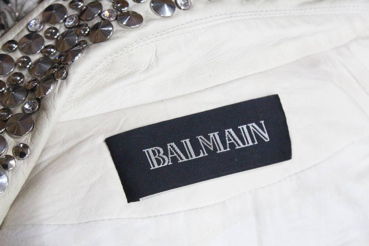 Balmain by Christophe Decarnin Nietenbesetzte Bikerjacke aus Leder:: c. 2011 4