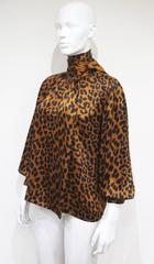 Yves Saint Laurent leopard print silk blouse, c. 1970s
