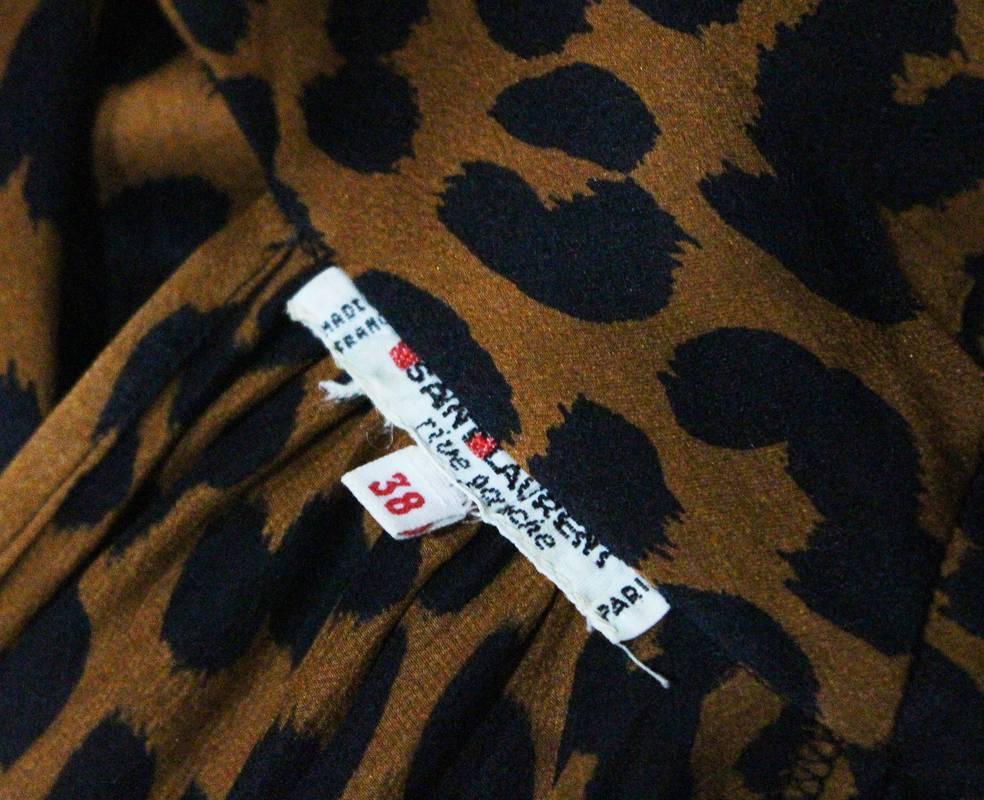 Yves Saint Laurent leopard print silk blouse, c. 1970s 1