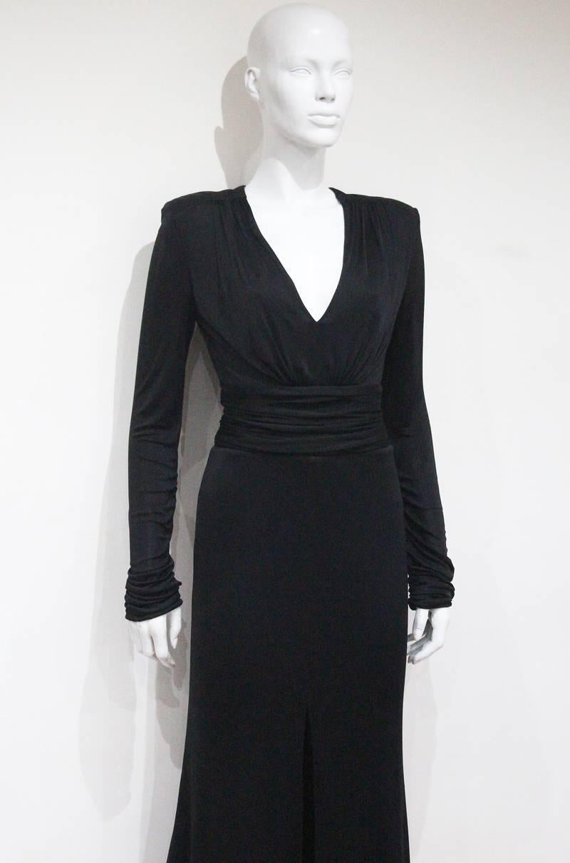 Black Gianni Versace Couture black silk jersey evening dress, c. 1990s 