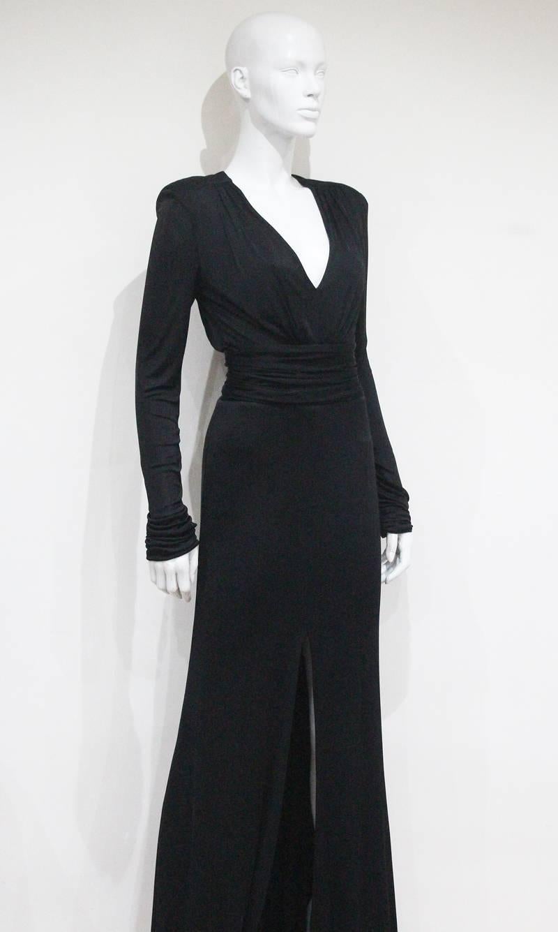 Gianni Versace Couture black silk jersey evening dress, c. 1990s  In Excellent Condition In London, GB