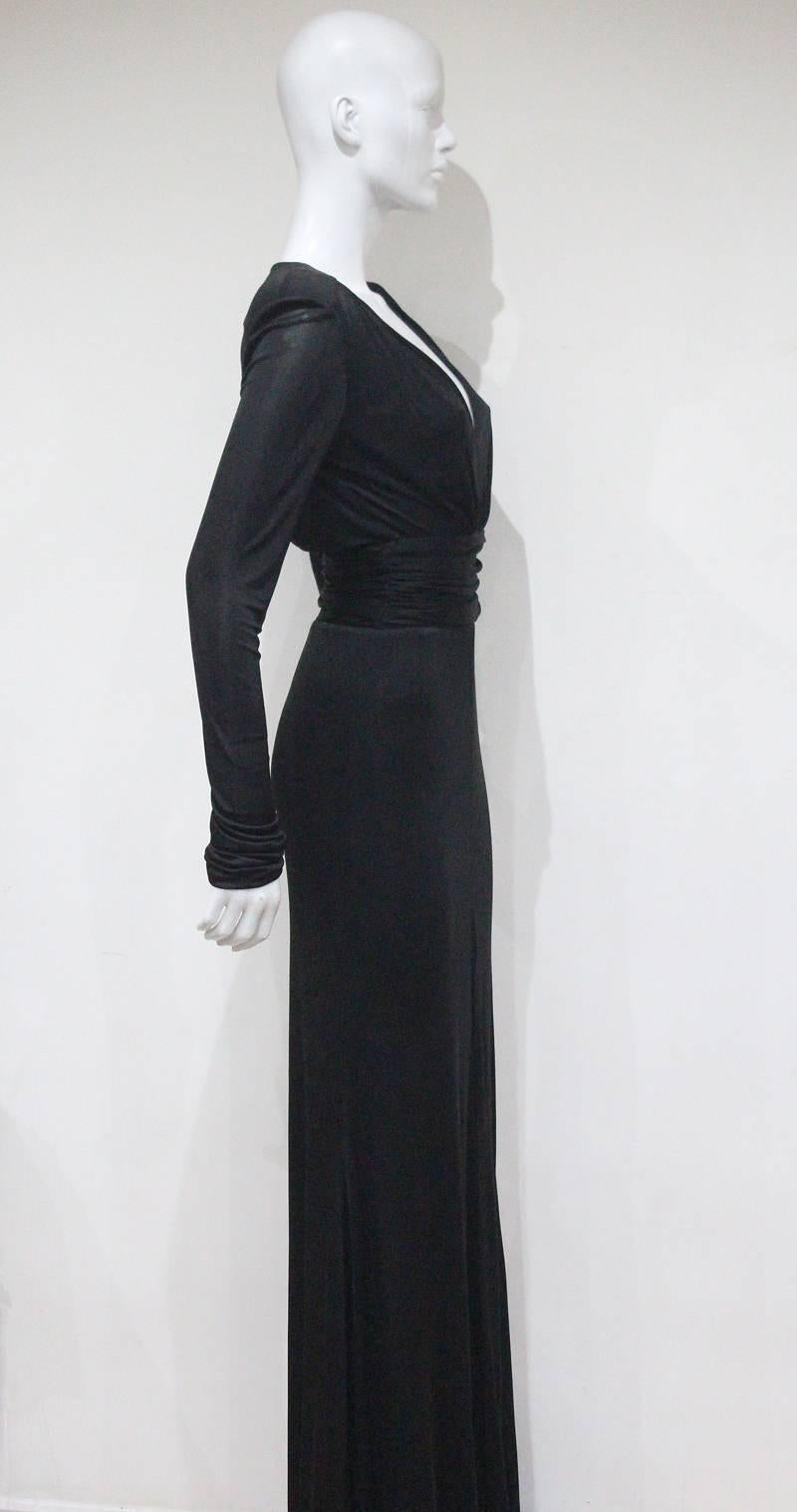 Women's Gianni Versace Couture black silk jersey evening dress, c. 1990s 