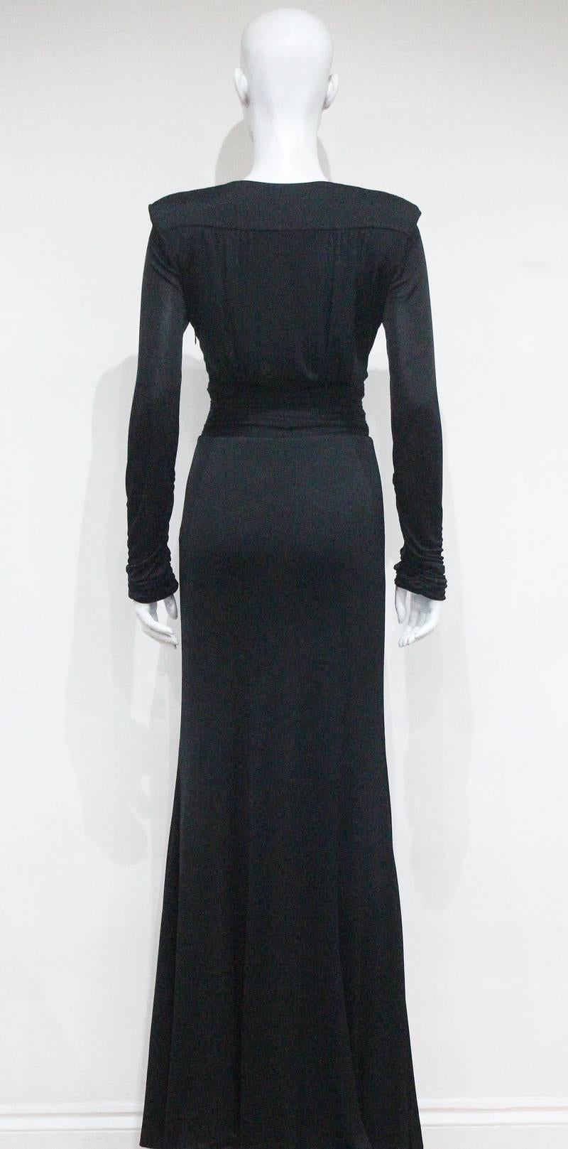 Gianni Versace Couture black silk jersey evening dress, c. 1990s  1
