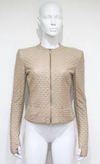 Alexander McQueen quilted nude leather jacket, c. 2004