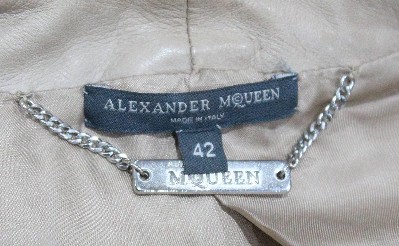 Alexander McQueen quilted nude leather jacket, c. 2004 1