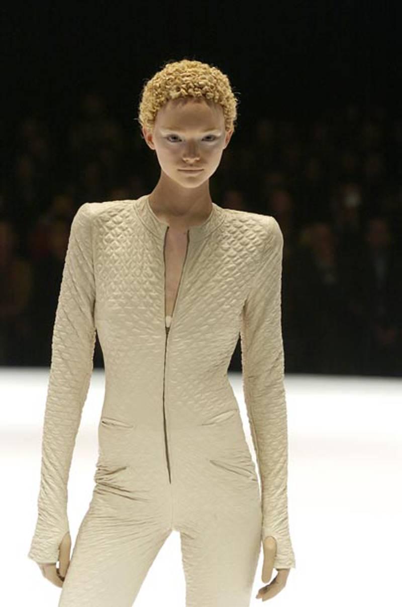Women's Alexander McQueen quilted nude leather jacket, c. 2004
