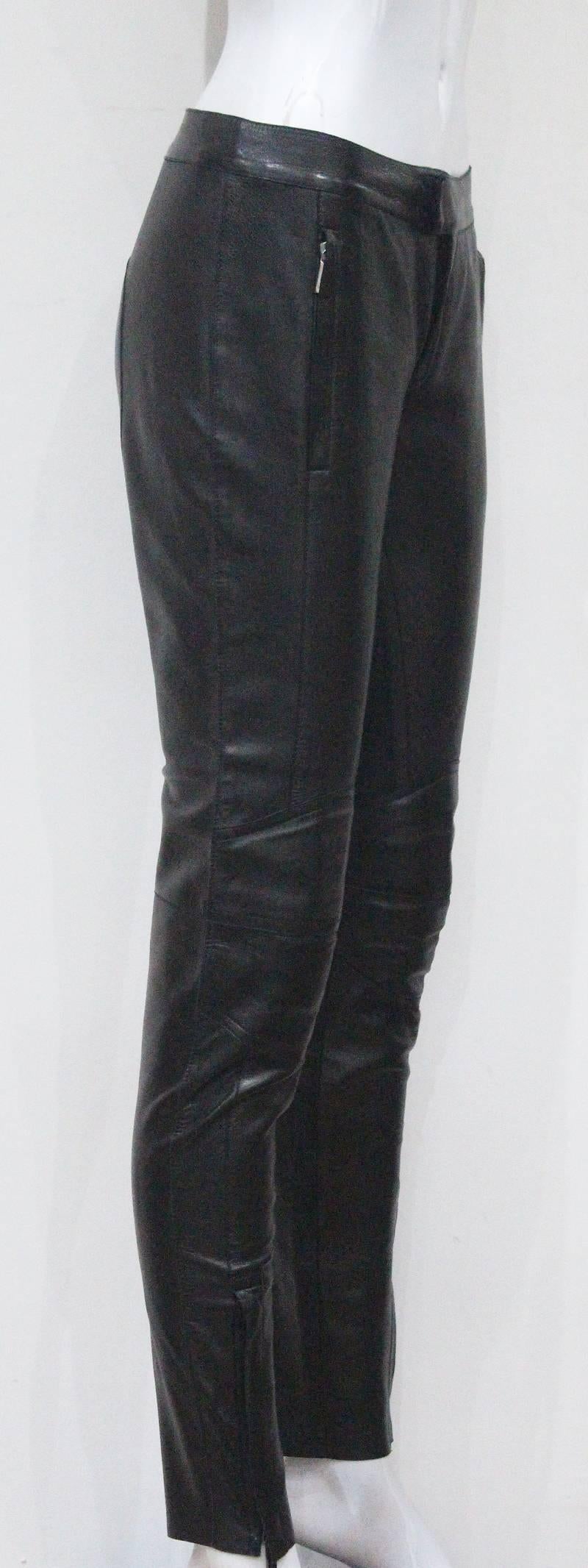 Gucci by Tom Ford Skinny Black Leather Biker Pants, c. 1999 In Excellent Condition In London, GB