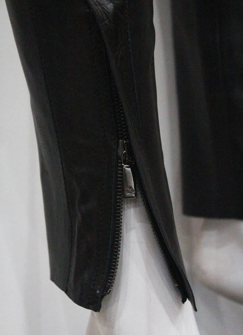 Women's Gucci by Tom Ford Skinny Black Leather Biker Pants, c. 1999