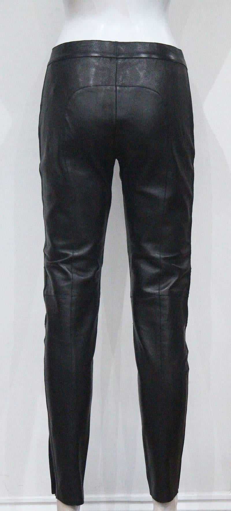 Gucci by Tom Ford Skinny Black Leather Biker Pants, c. 1999 1