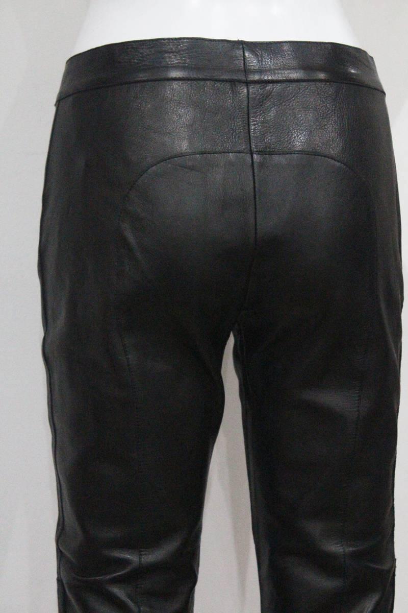 Gucci by Tom Ford Skinny Black Leather Biker Pants, c. 1999 2