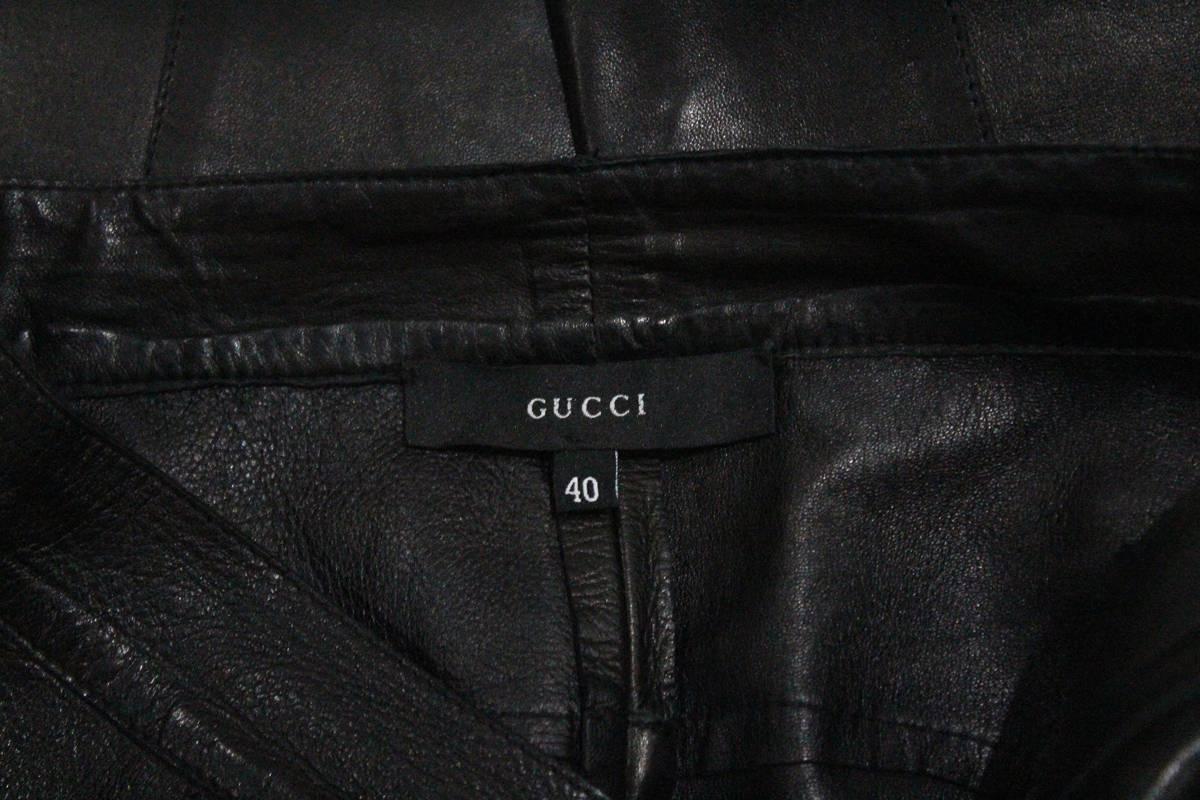 Gucci by Tom Ford Skinny Black Leather Biker Pants, c. 1999 3