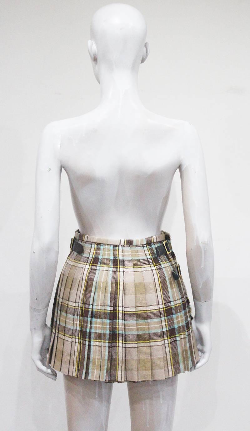 Vivienne Westwood tartan pleated mini skirt, c. 1994 at 1stDibs 