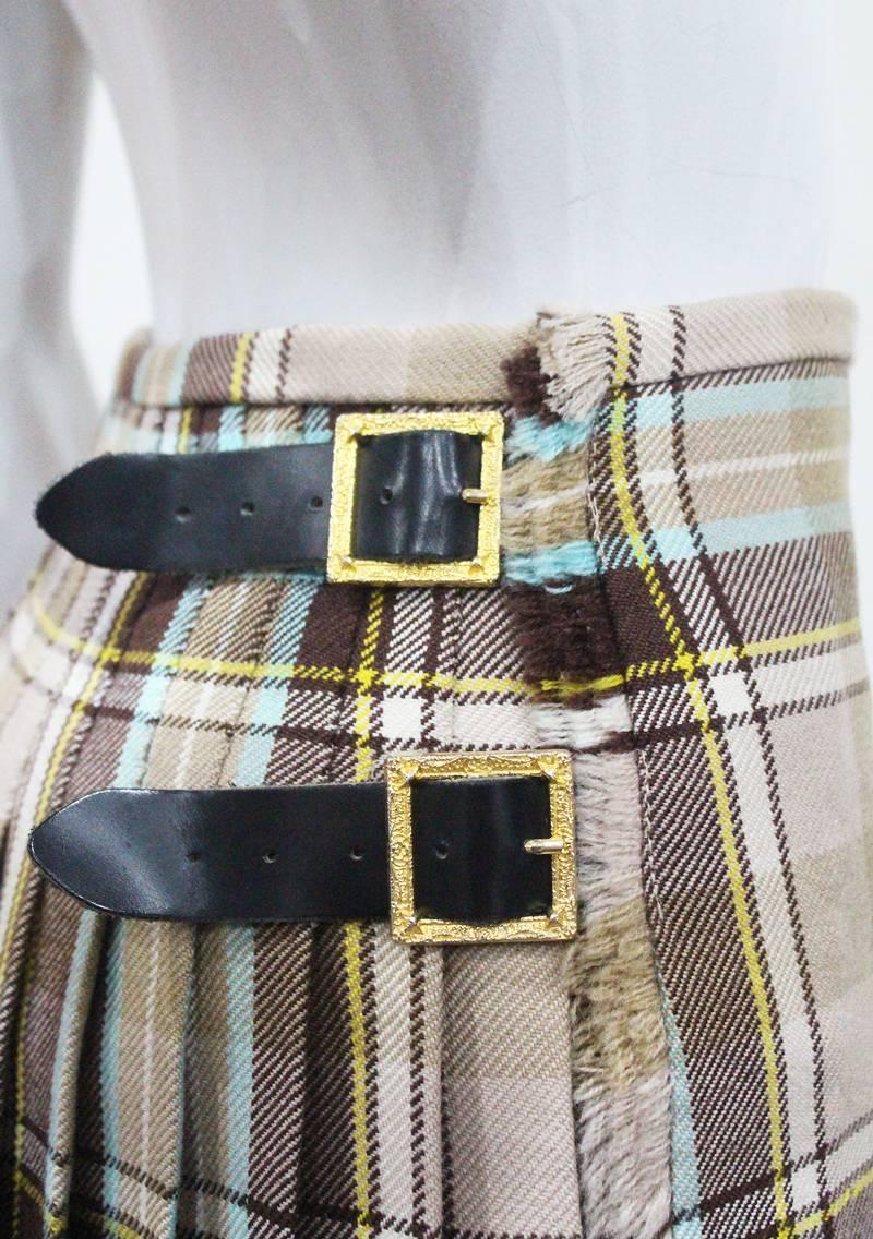 Gray Vivienne Westwood tartan pleated mini skirt, c. 1994