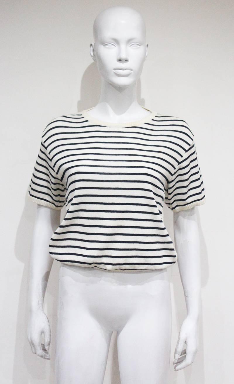 Jean Paul Gaultier jersey documentado a rayas sin espalda 'L'Homme Objet', c. 1983 1