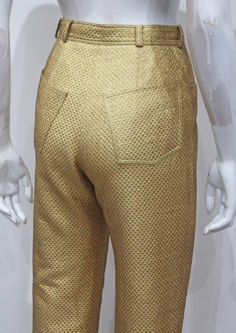 high waisted gold pants