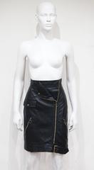 Moschino black leather biker skirt, c. 1990s