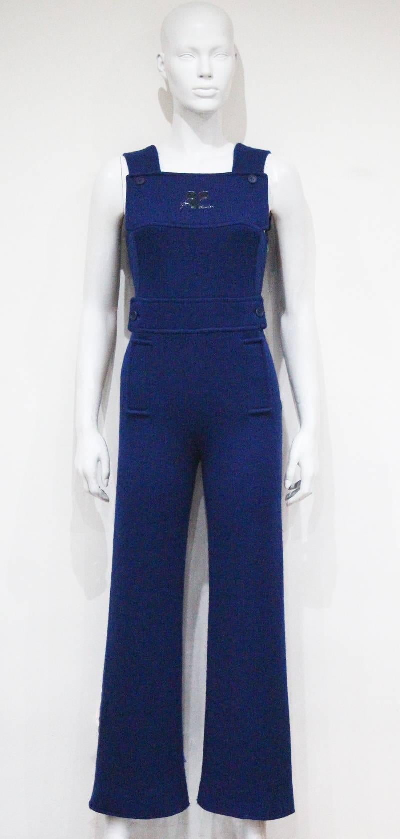 Courreges flared woollen jumpsuit, c. 1971 2