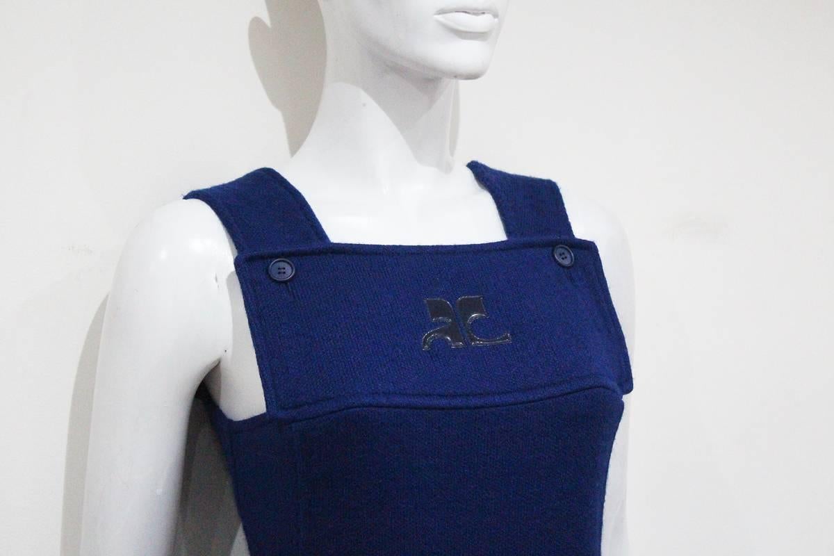 Courreges flared woollen jumpsuit, c. 1971 In Good Condition In London, GB