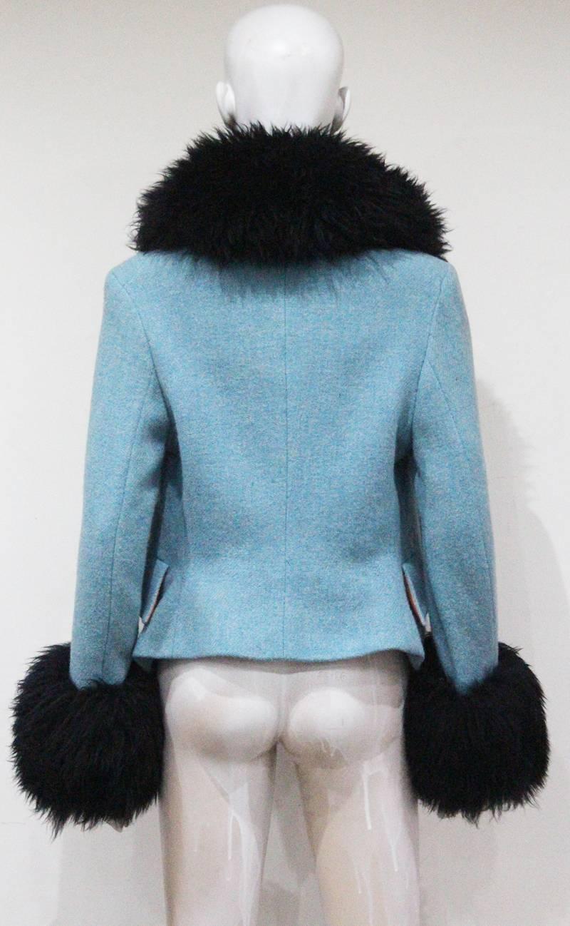 Vivienne Westwood Harris Tweed Woollen Jacket With Sheepskin, c. 1993 In Good Condition In London, GB