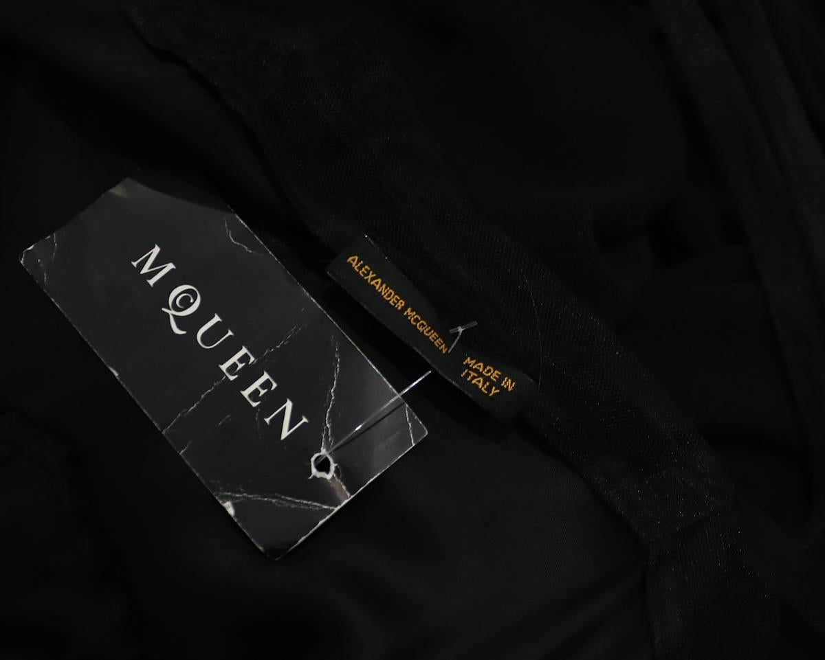 Women's Alexander McQueen black ruffled evening dress, c. 1999