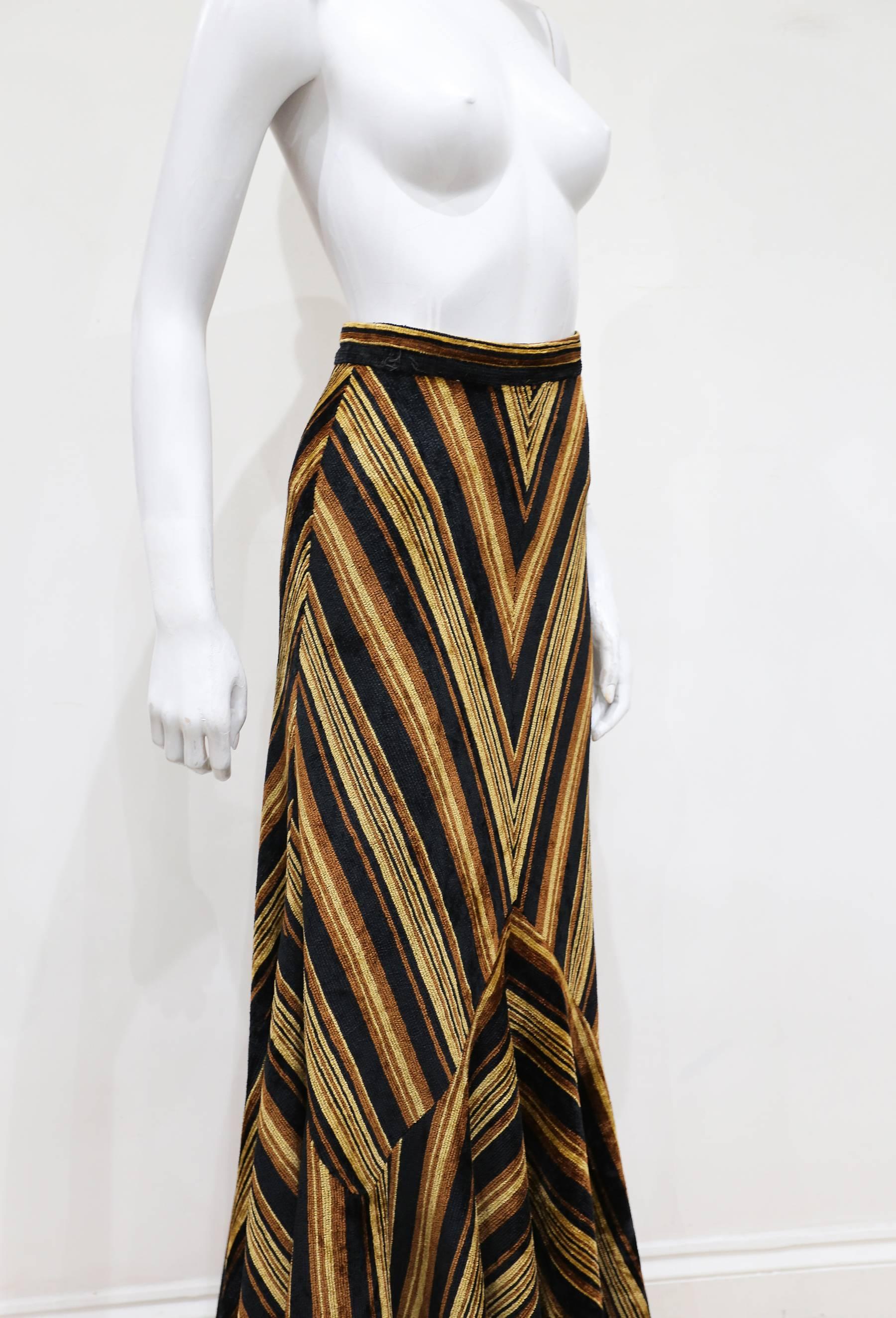 Miss Mouse striped brown tonal corduroy skirt suit, c. 1973 1