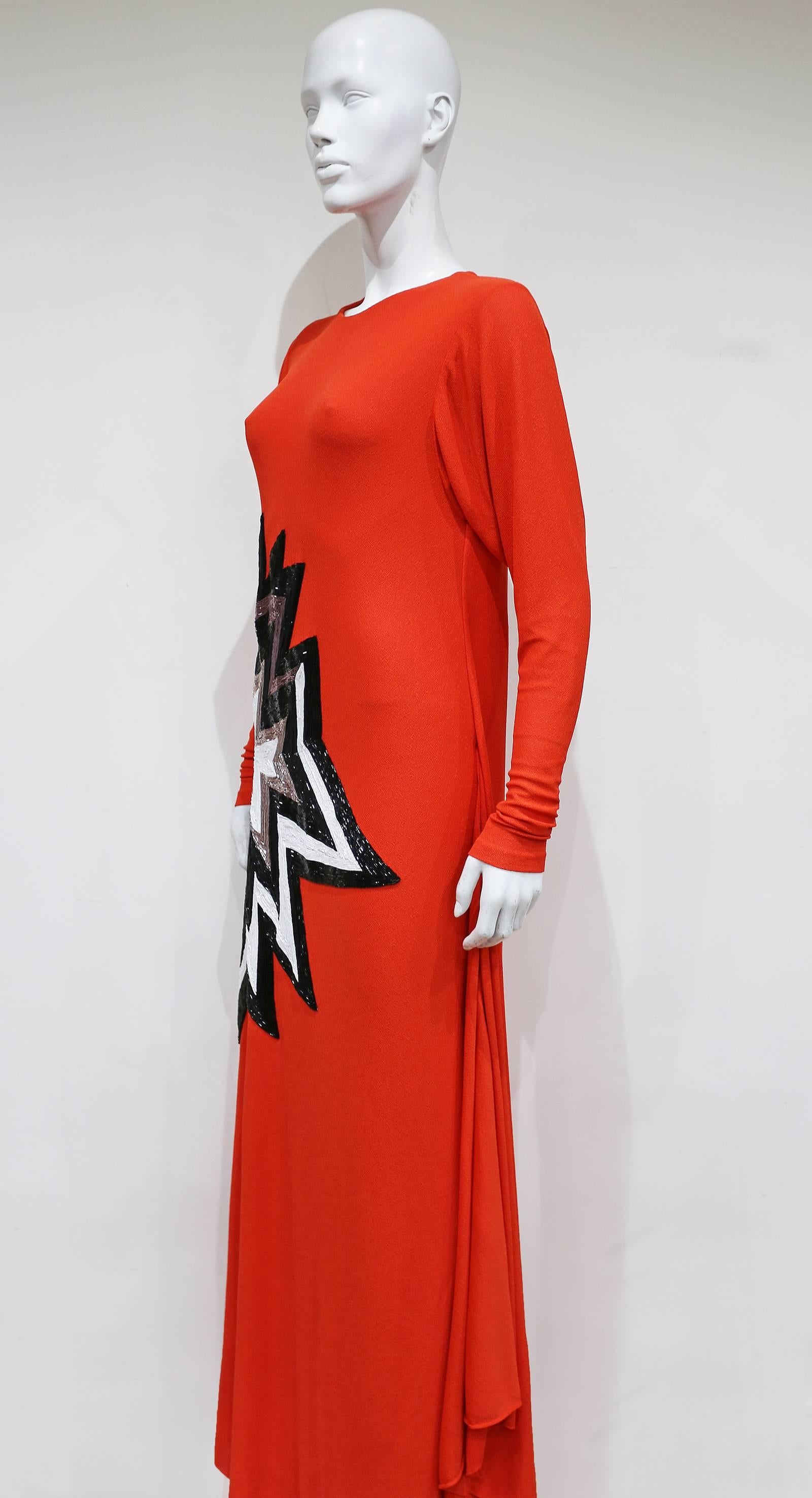 Tom Ford embellished pop art inspired coral evening dress, c. 2013 1