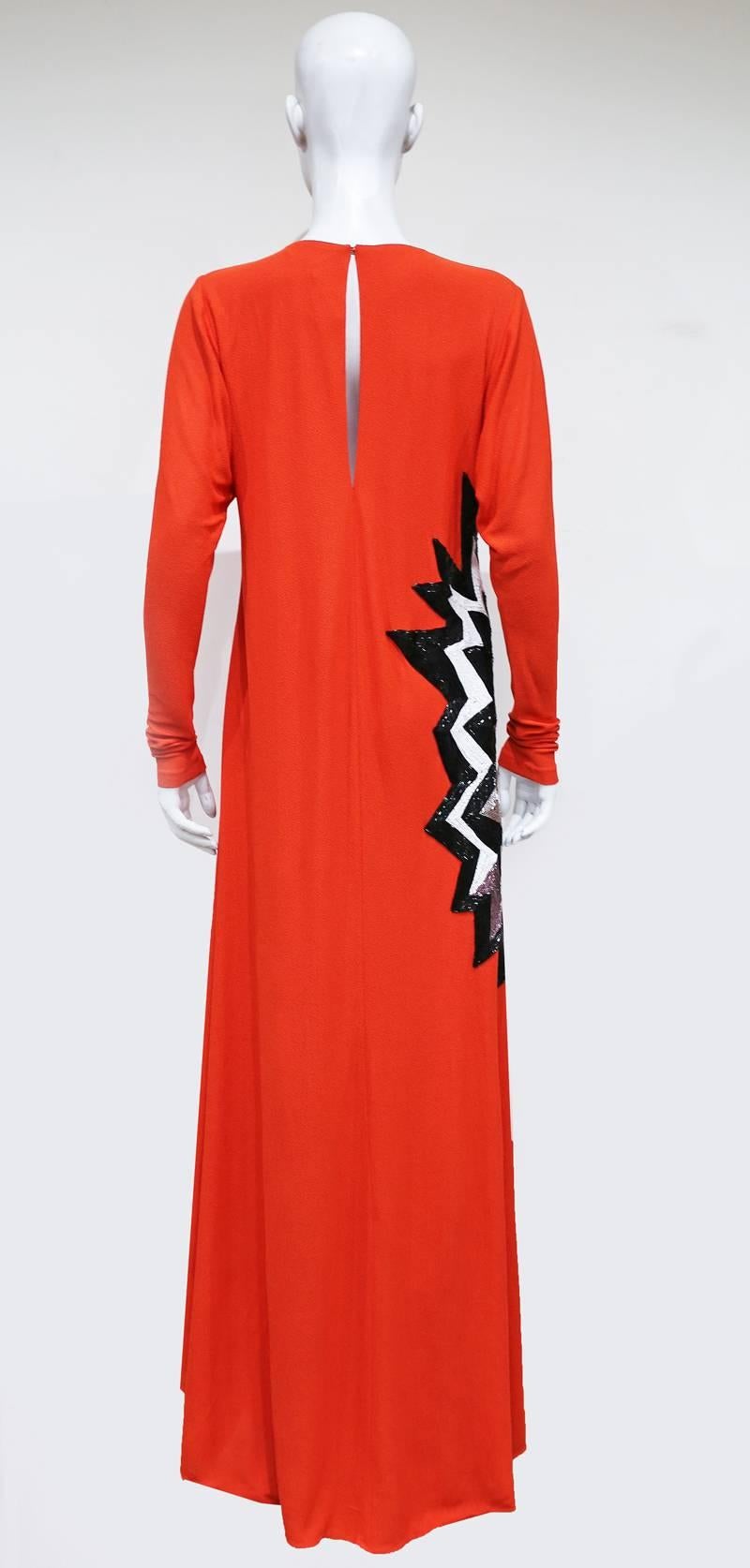 Tom Ford embellished pop art inspired coral evening dress, c. 2013 3