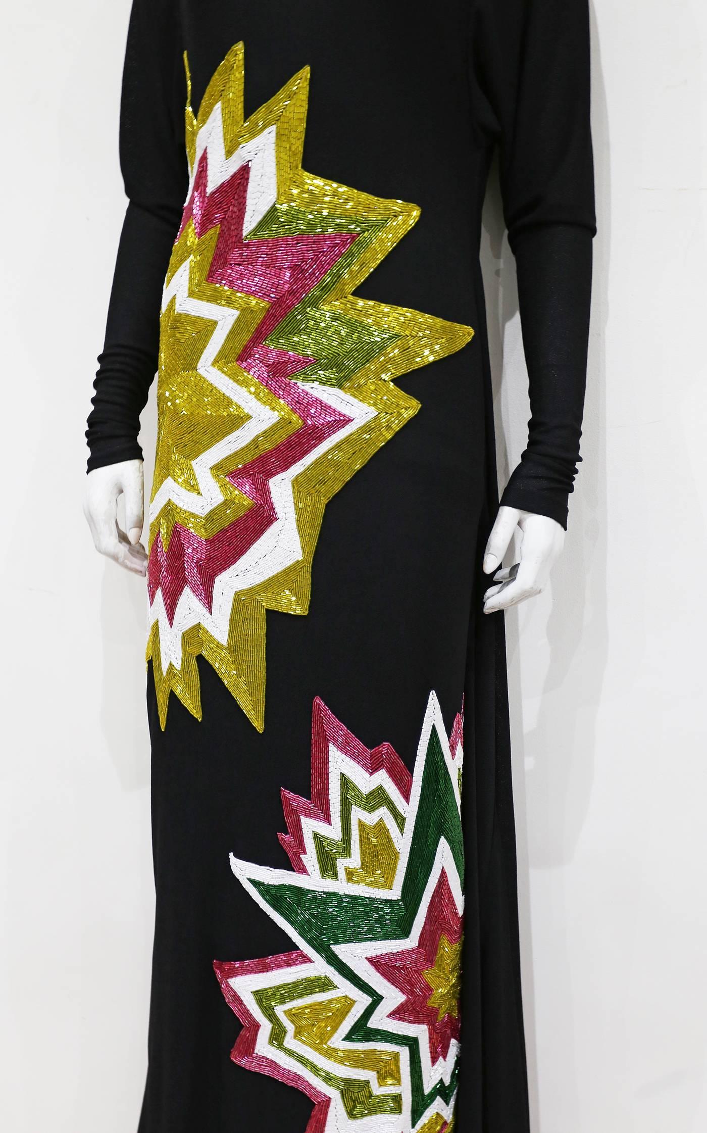 Women's Tom Ford Embellished Pop Art Inspired Black Evening Dress, C. 2013