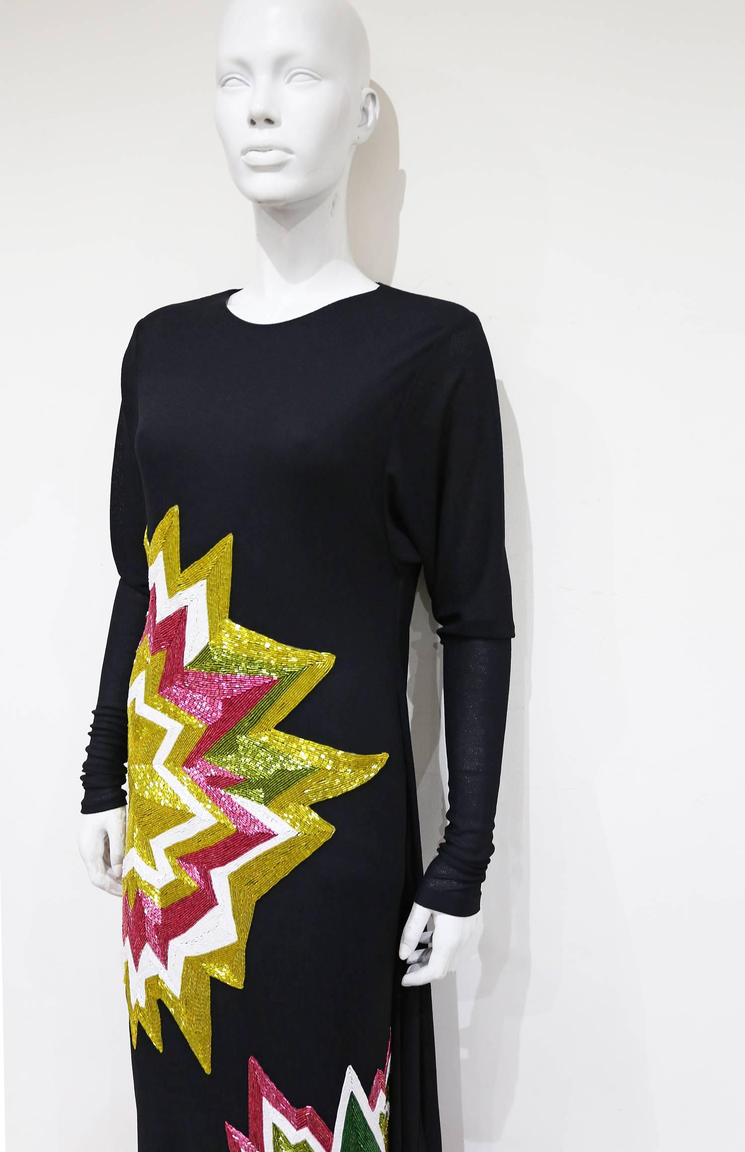 Tom Ford Embellished Pop Art Inspired Black Evening Dress, C. 2013 1