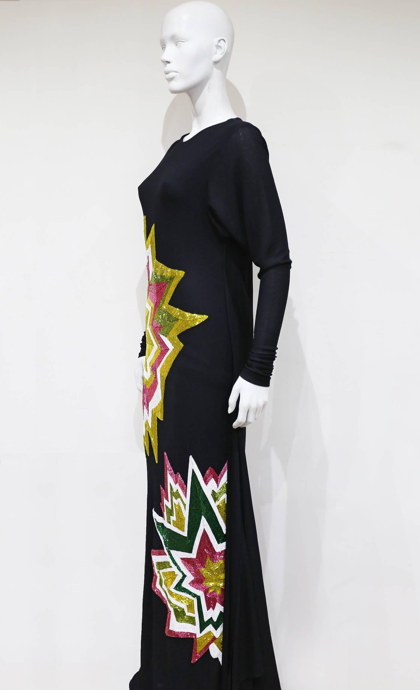 Tom Ford Embellished Pop Art Inspired Black Evening Dress, C. 2013 2