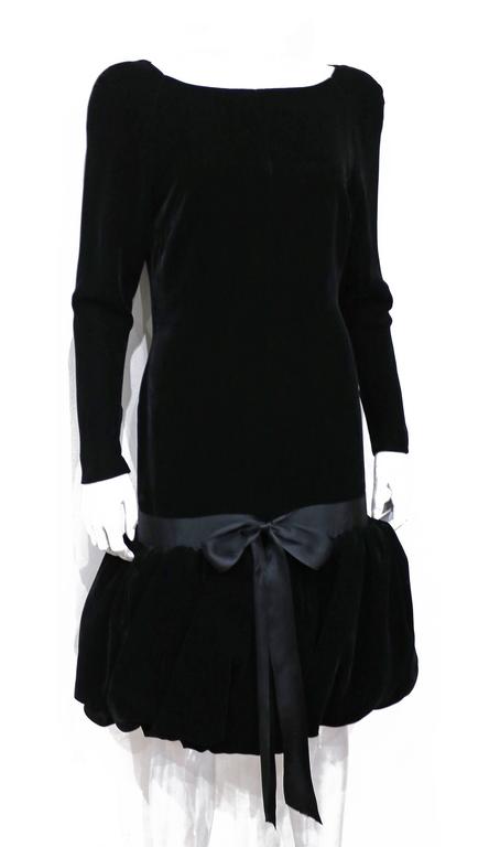 Velvet and silk cocktail dress, c. 1960s For Sale at 1stDibs