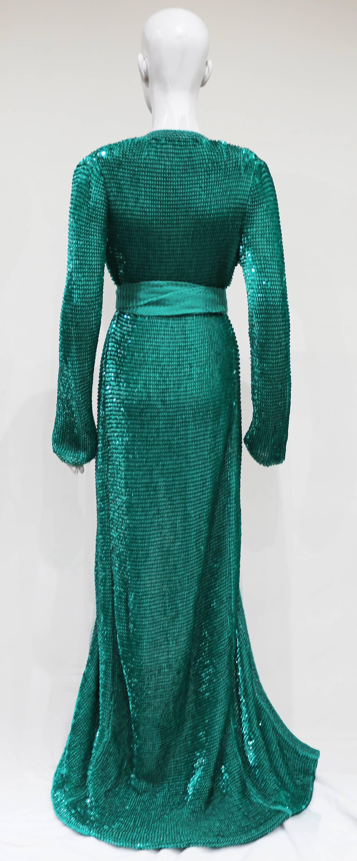 Women's Dolce & Gabbana full length sequinned knitted evening dress coat
