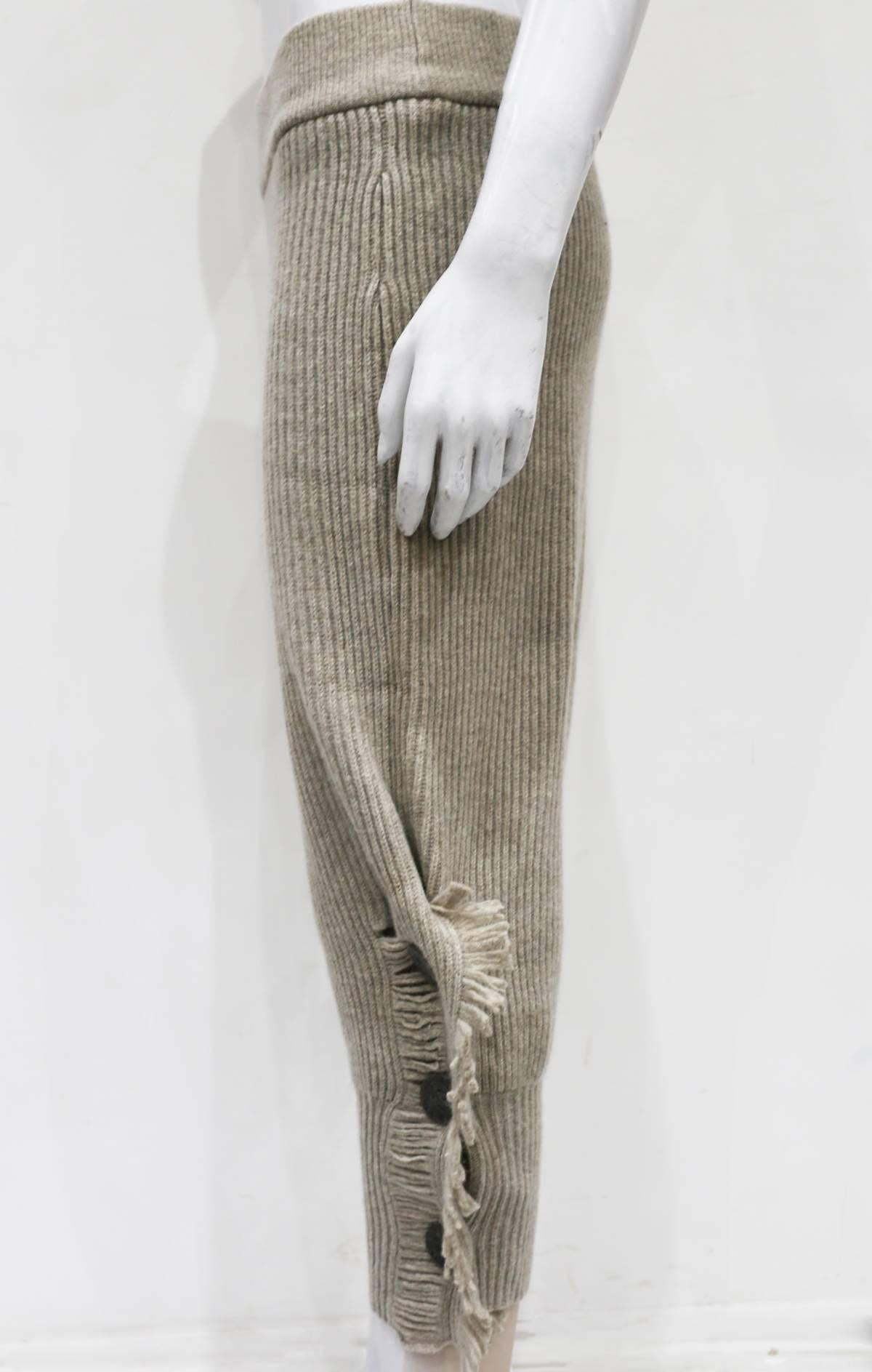 Issey Miyake knitted fringed pants, c. 1980s In Good Condition For Sale In London, GB