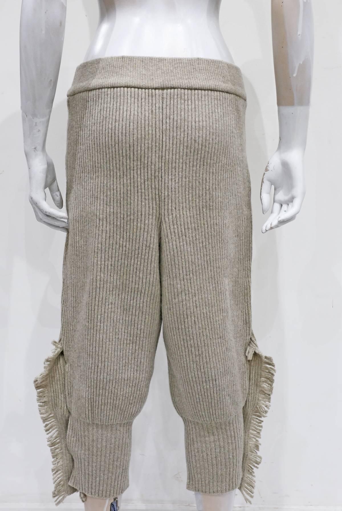 Women's or Men's Issey Miyake knitted fringed pants, c. 1980s For Sale