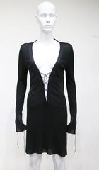 Gucci by Tom Ford knitted low plunge lace up dress, c. 1990s