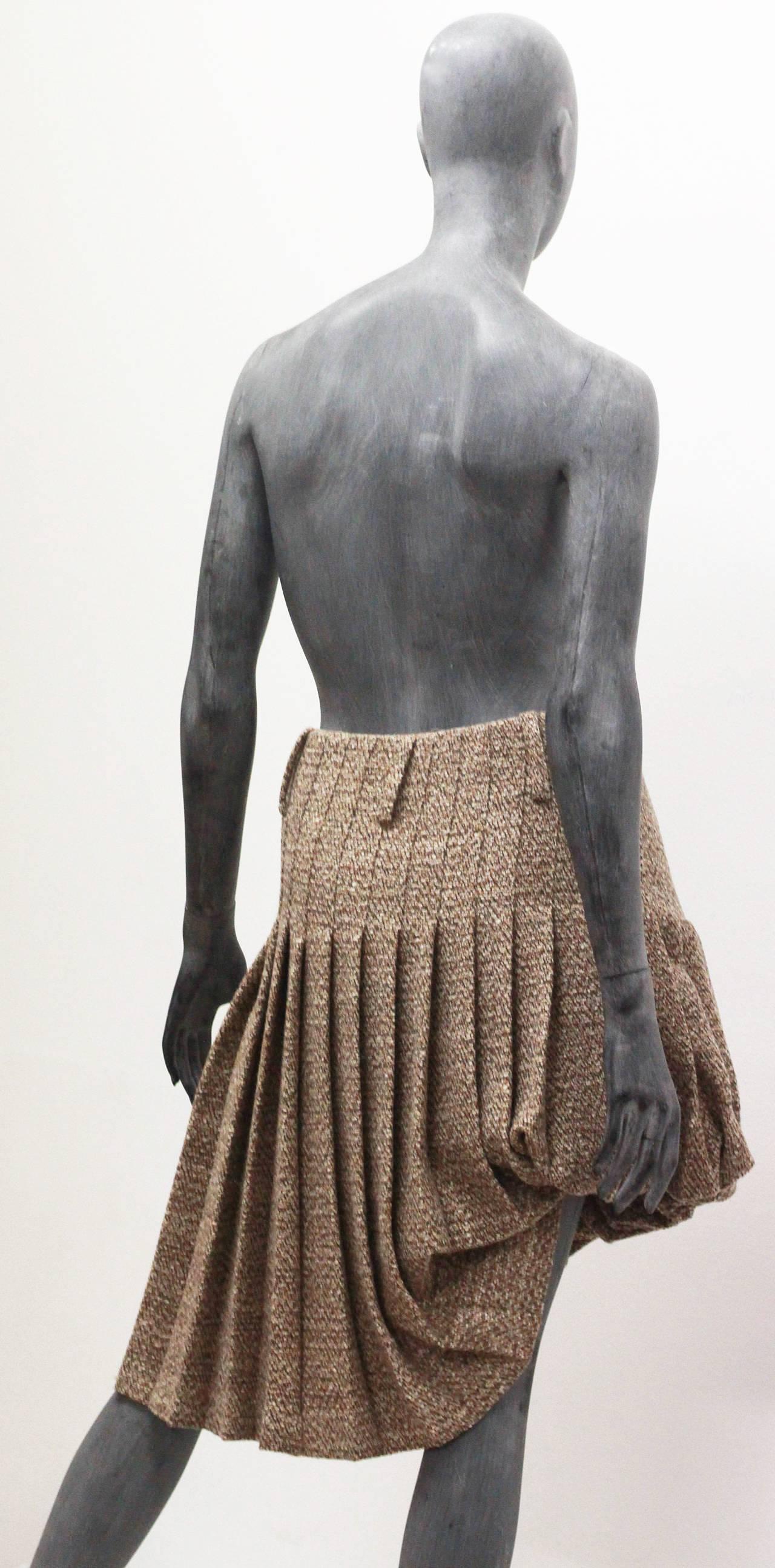 Alexander McQueen tweed pleated bubble skirt, c. 2006 1