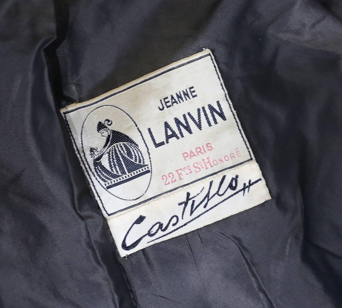 Maßgeschneiderte Wolljacke von Jeanne Lanvin by Castillo mit Nerzpelzschal, ca. 1950er Jahre im Angebot 3