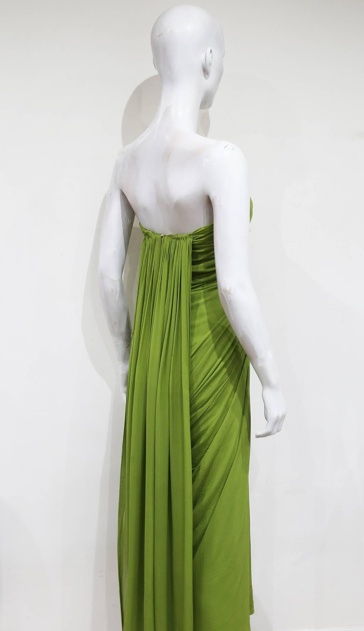 Couture Grecian Goddess Silk Chiffon Evening Gown, c. 1950s In Excellent Condition In London, GB