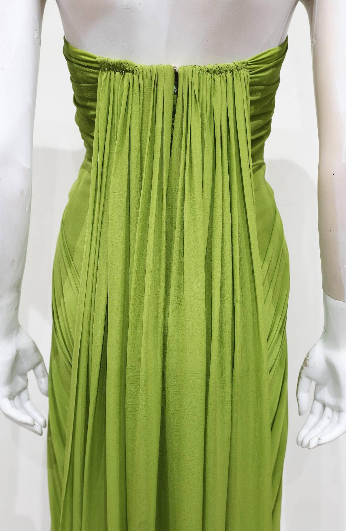 Women's Couture Grecian Goddess Silk Chiffon Evening Gown, c. 1950s