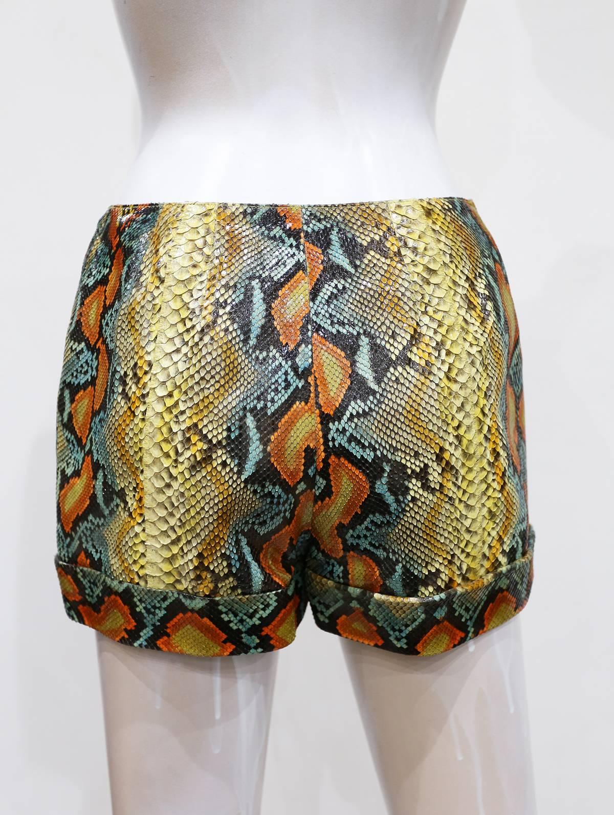Brown Chanel python hot pants, c. 2000