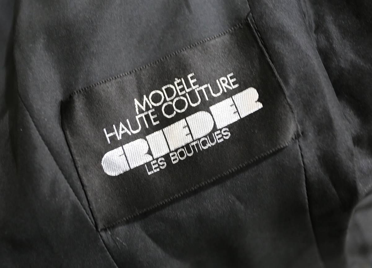 Black Haute Couture Grieder Les Boutiques floral skirt suit, c. 1960s