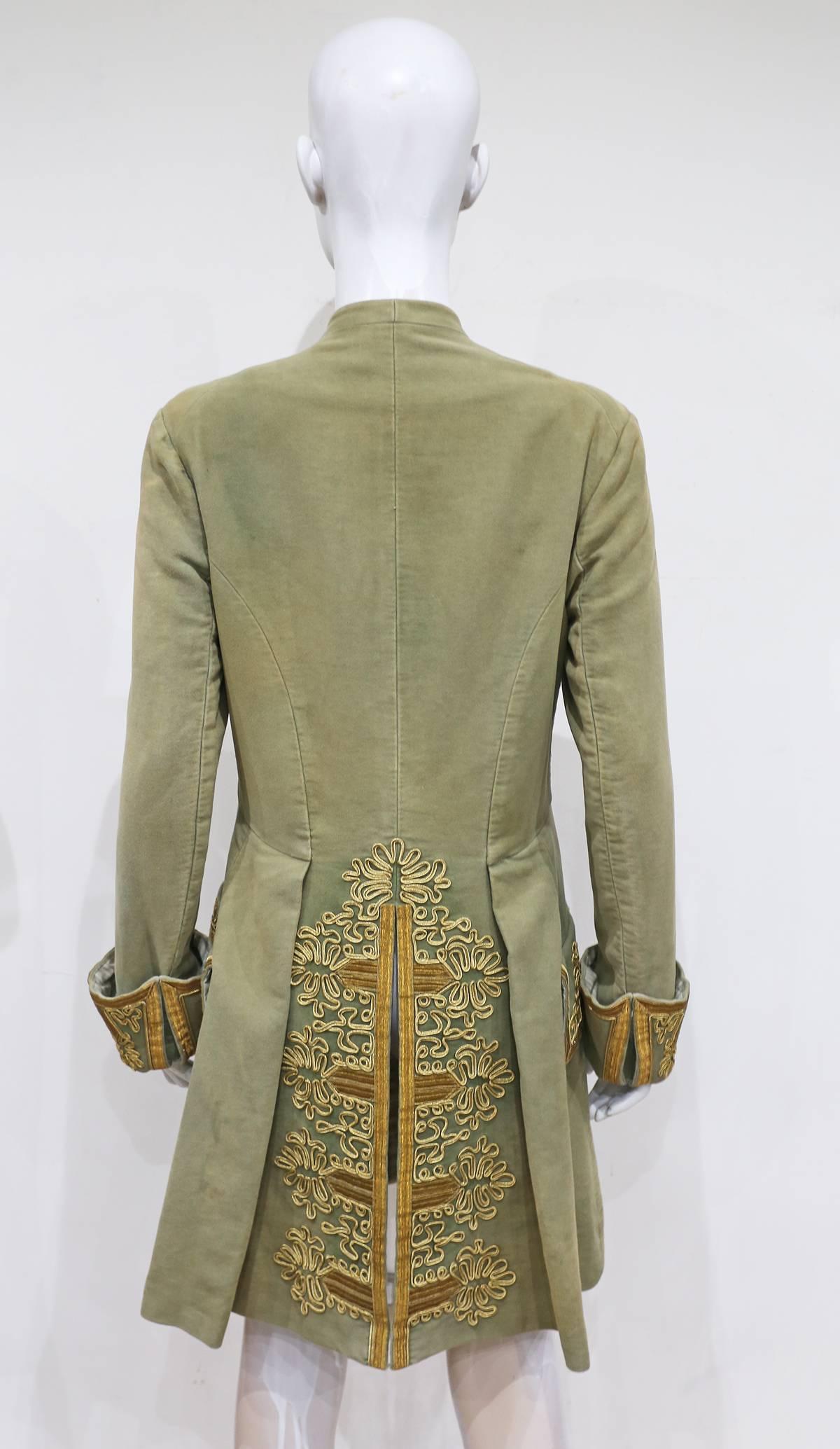 Women's or Men's Ralph Lauren military inspired Napoleon jacket with lame embroidery, c. 2000s