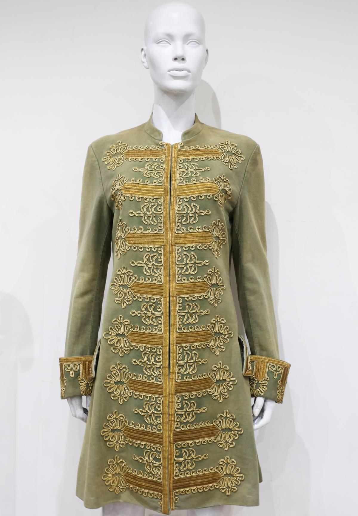 Ralph Lauren military inspired Napoleon jacket with lame embroidery, c. 2000s 2