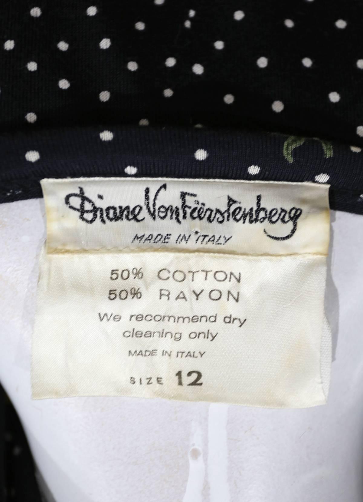 Diane Von Furstenberg summer polka dot stretch jersey maxi dress, c. 1970s 2
